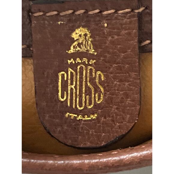 Mark Cross Vintage Herringbone Canvas & Leather Crossbody Shoulder Bag Italy - Picture 11 of 11